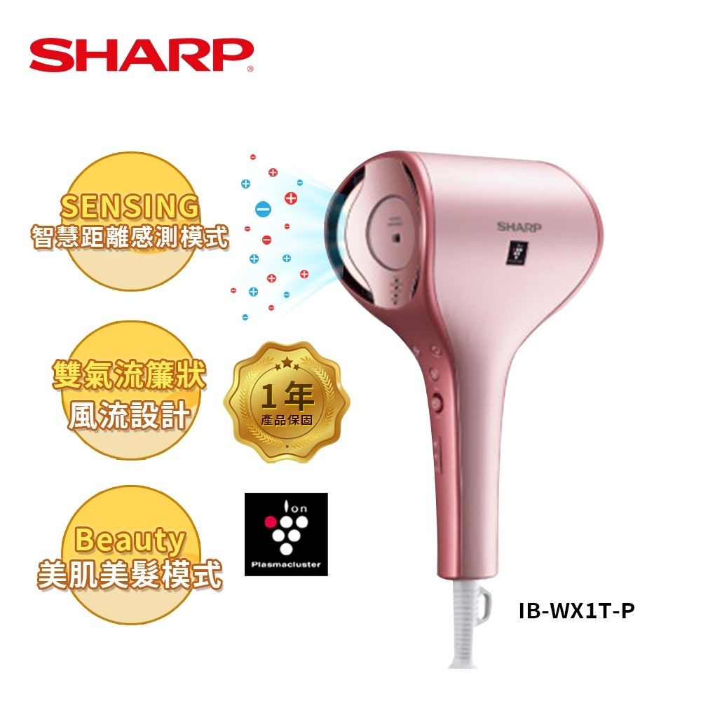 SHARP 雙氣流智慧吹風機IB-WX1T-P