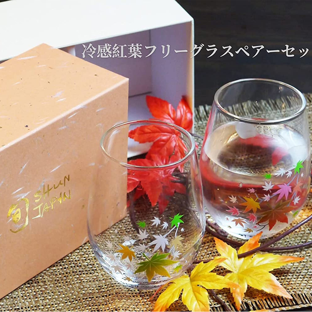 丸モ高木陶器| 紅葉感溫玻璃杯套裝| 酒蛙Sakewa | 日本酒專門店