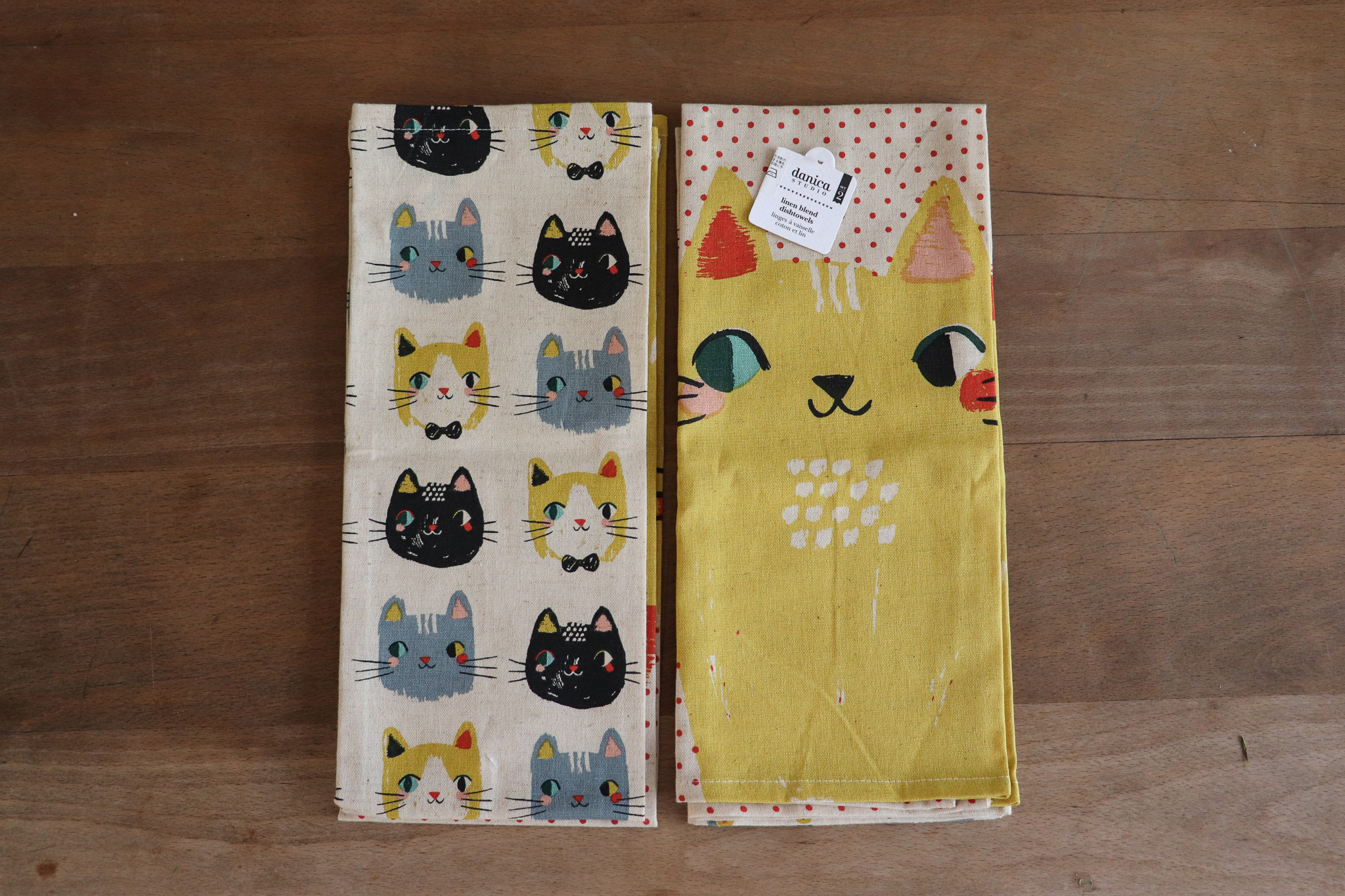 Now Designs 可愛的貓咪 餐墊 家事巾 兩入組