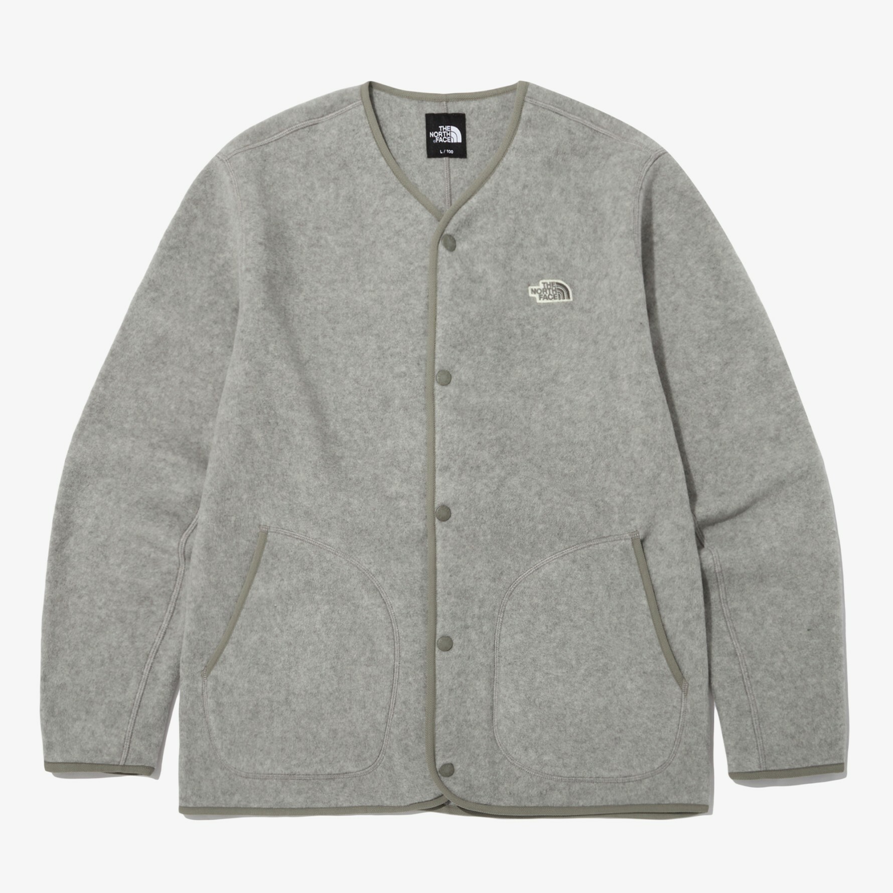 THE NORTH FACE ACAMPO EX CARDIGAN 長袖 開襟羊毛衫 灰 NJ5JN63A