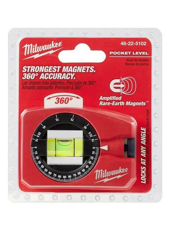＊中崙五金【附發票】美沃奇 口袋型水平尺 48-22-5102V 360度旋轉角度儀 底部磁性 金屬材質