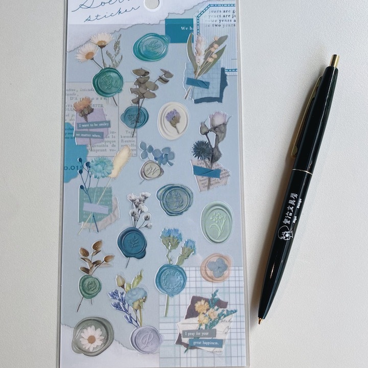 綠色 植物封蠟貼紙 啞光透明PET｜日本Mind Wave