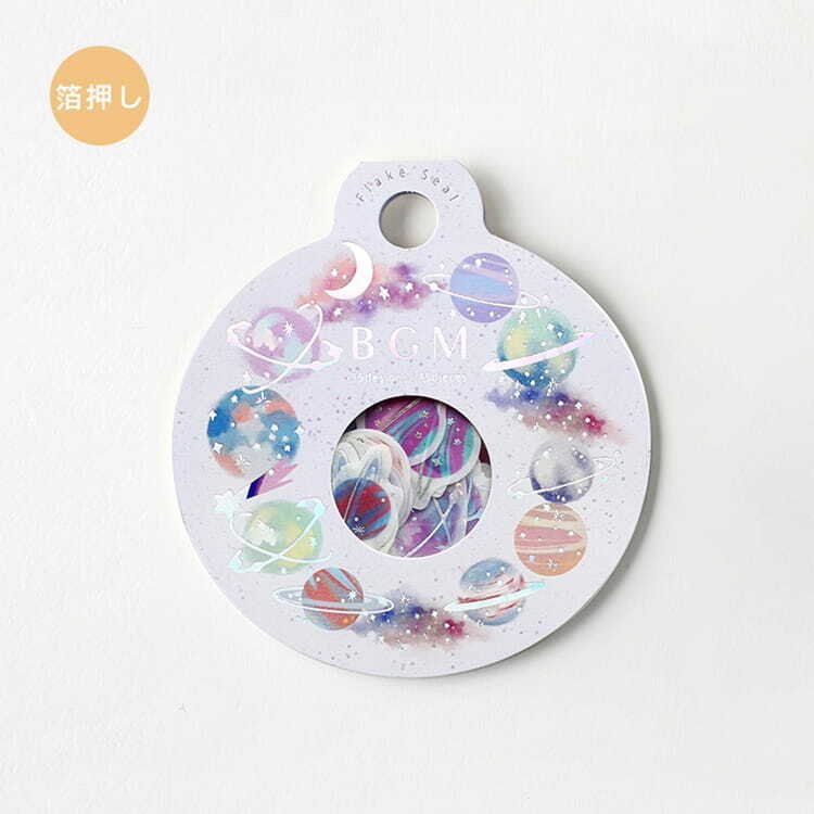 行星 銀箔 45入和紙貼紙包｜日本BGM