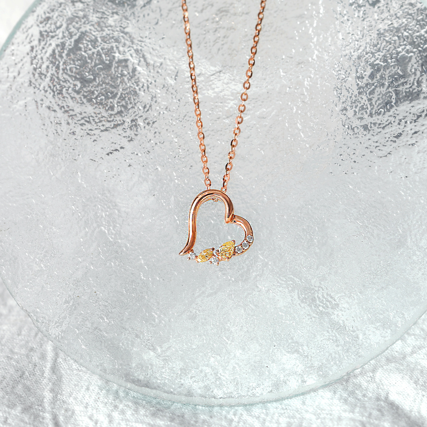 閃耀金心－16分鑽石項鍊