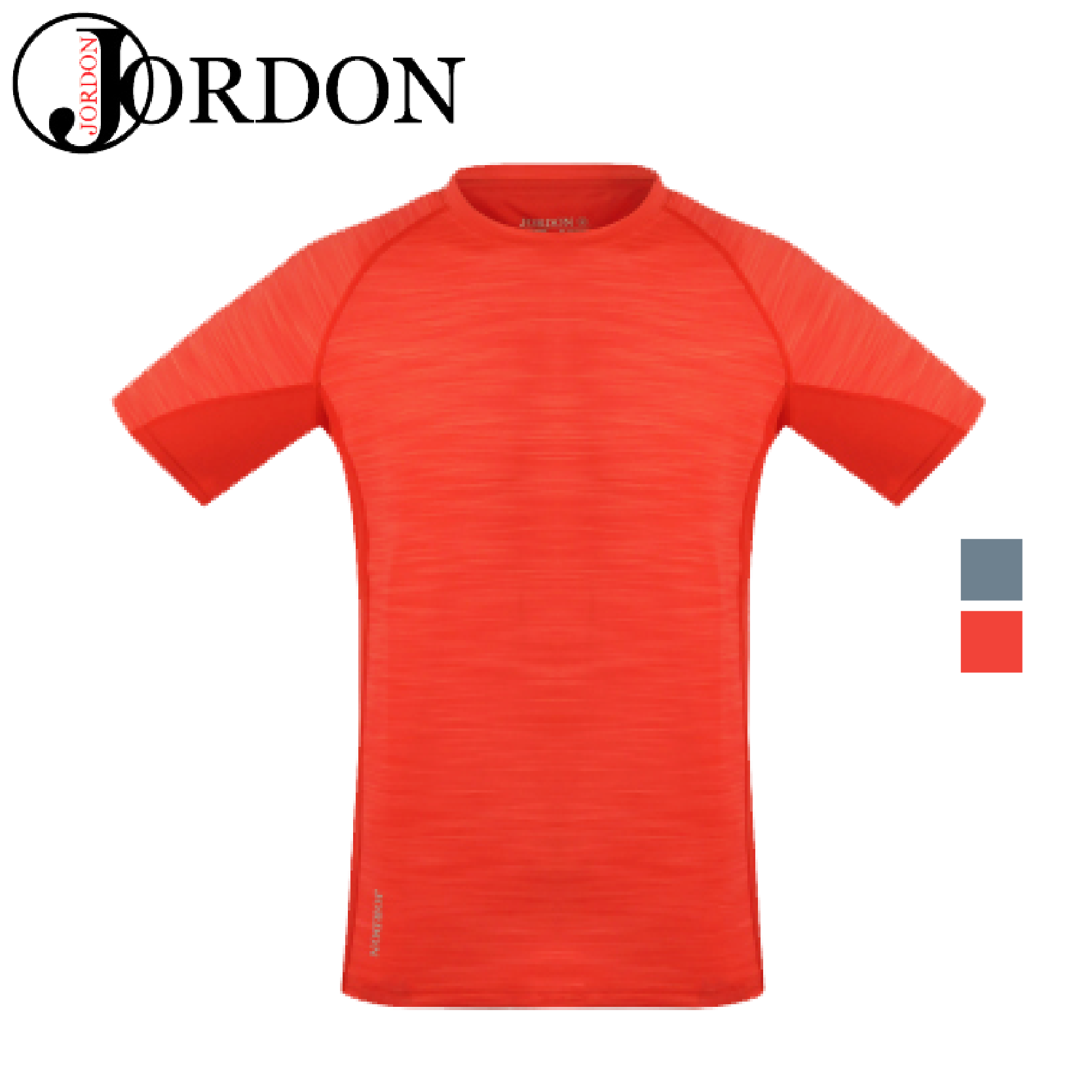 JORDON 橋登 28119快乾圓領短袖涼感T恤 男款 (灰藍、桔紅) 透氣/快乾/運動/登山/休閒10OM28119