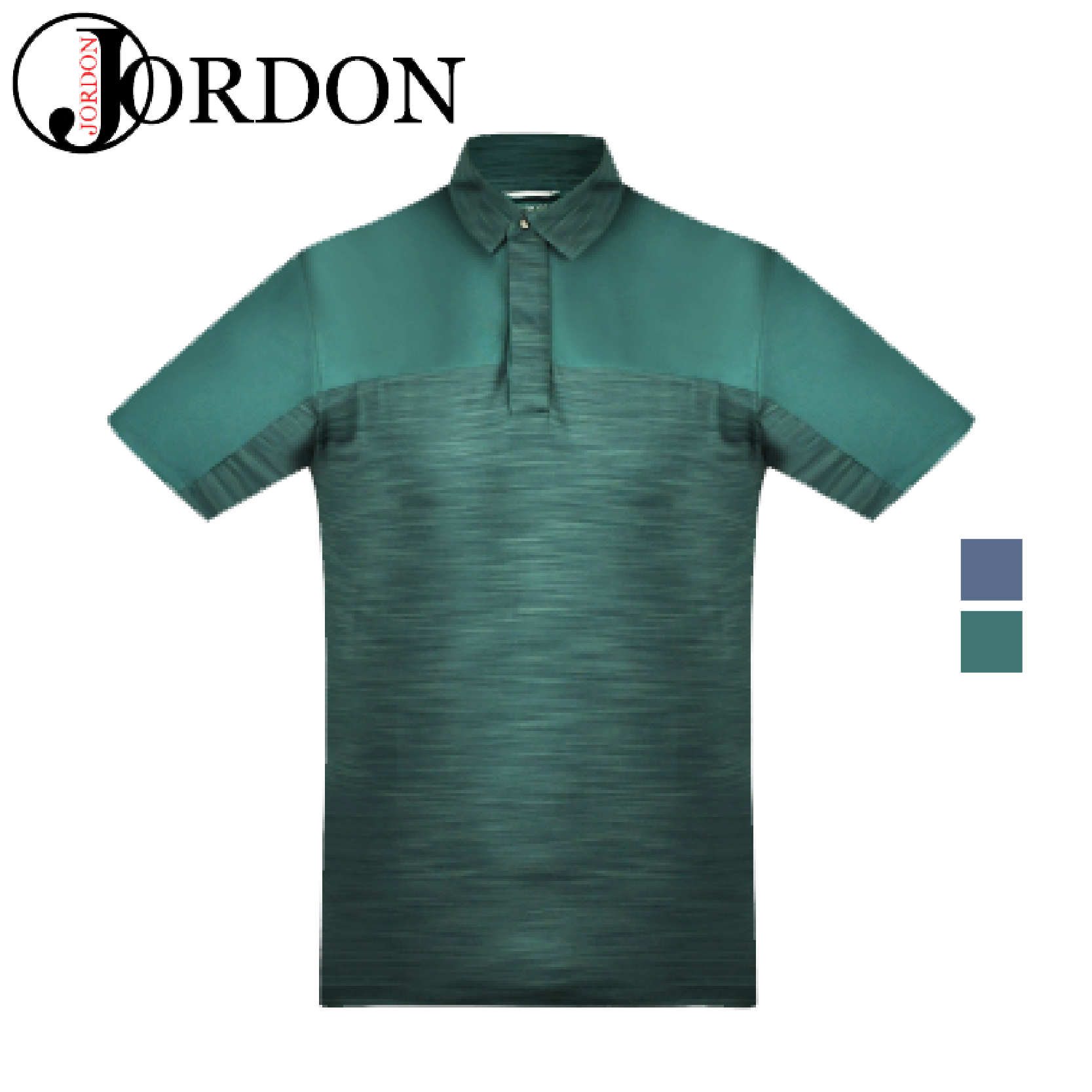 JORDON 橋登 快乾配色涼感POLO衫 男款 (灰藍、深綠) 透氣/排汗快乾/運動/登山/戶外休閒10OM28221