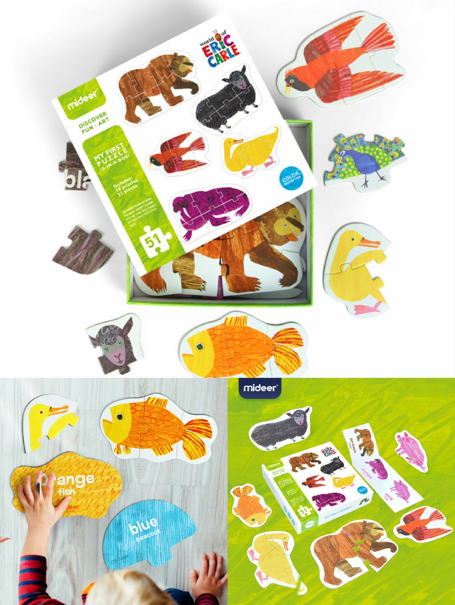 mideer vs Eric Carle 動物拼圖