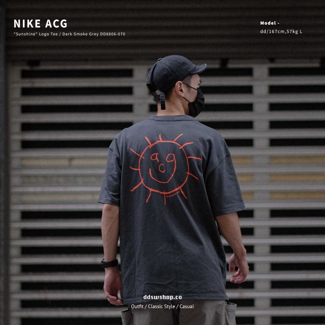 Nike ACG "Sunshine" Logo Tee 短袖 太陽塗鴉 背圖系列 炭灰色 DD8806-070