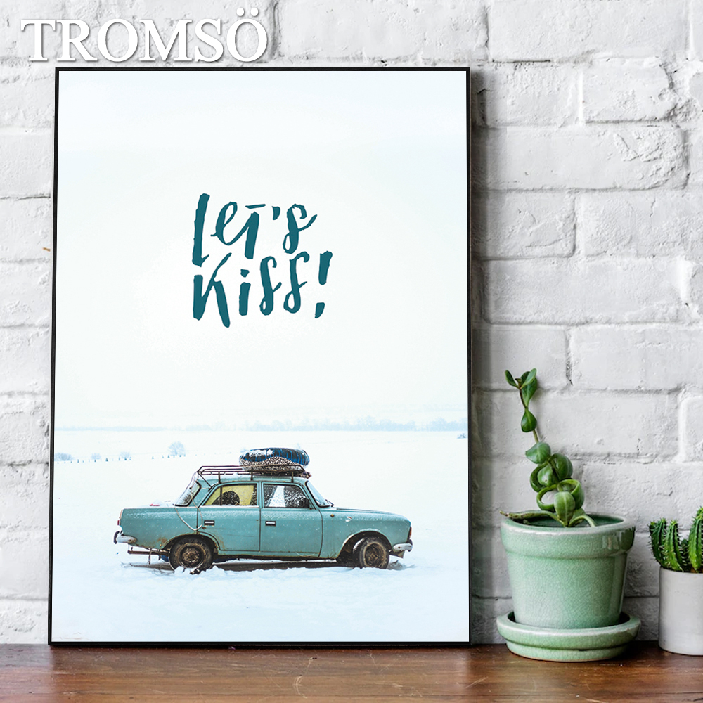 49折 - 北歐生活版畫有框畫29X39-雪地之旅WA193