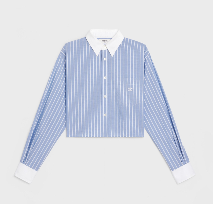 Celine cropped shirt in striped cotton