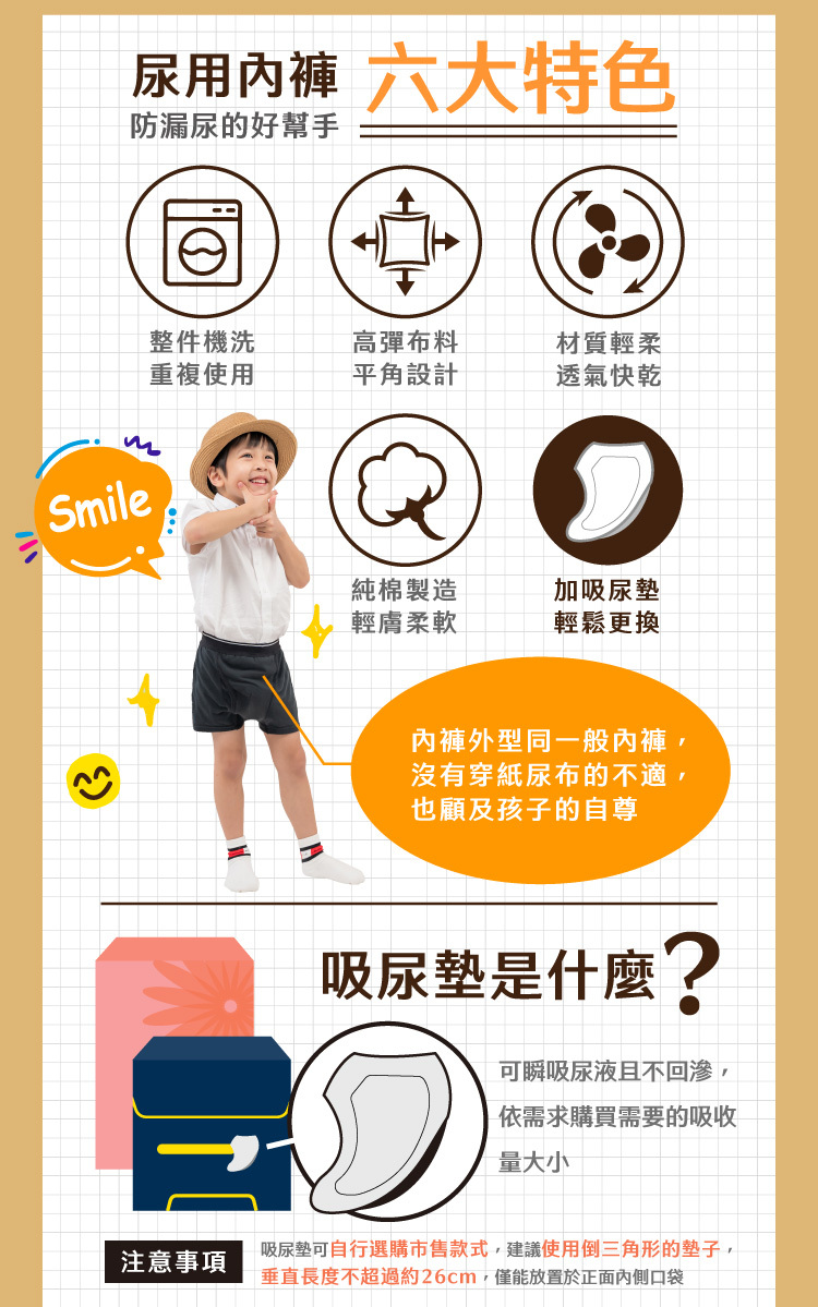 IOHS 十分幸福 (FREE吸尿量)日本速吸男童尿用內褲 6大特色 IOHS 十分幸福 (FREE吸尿量)日本速吸男童尿用內褲 6大特色