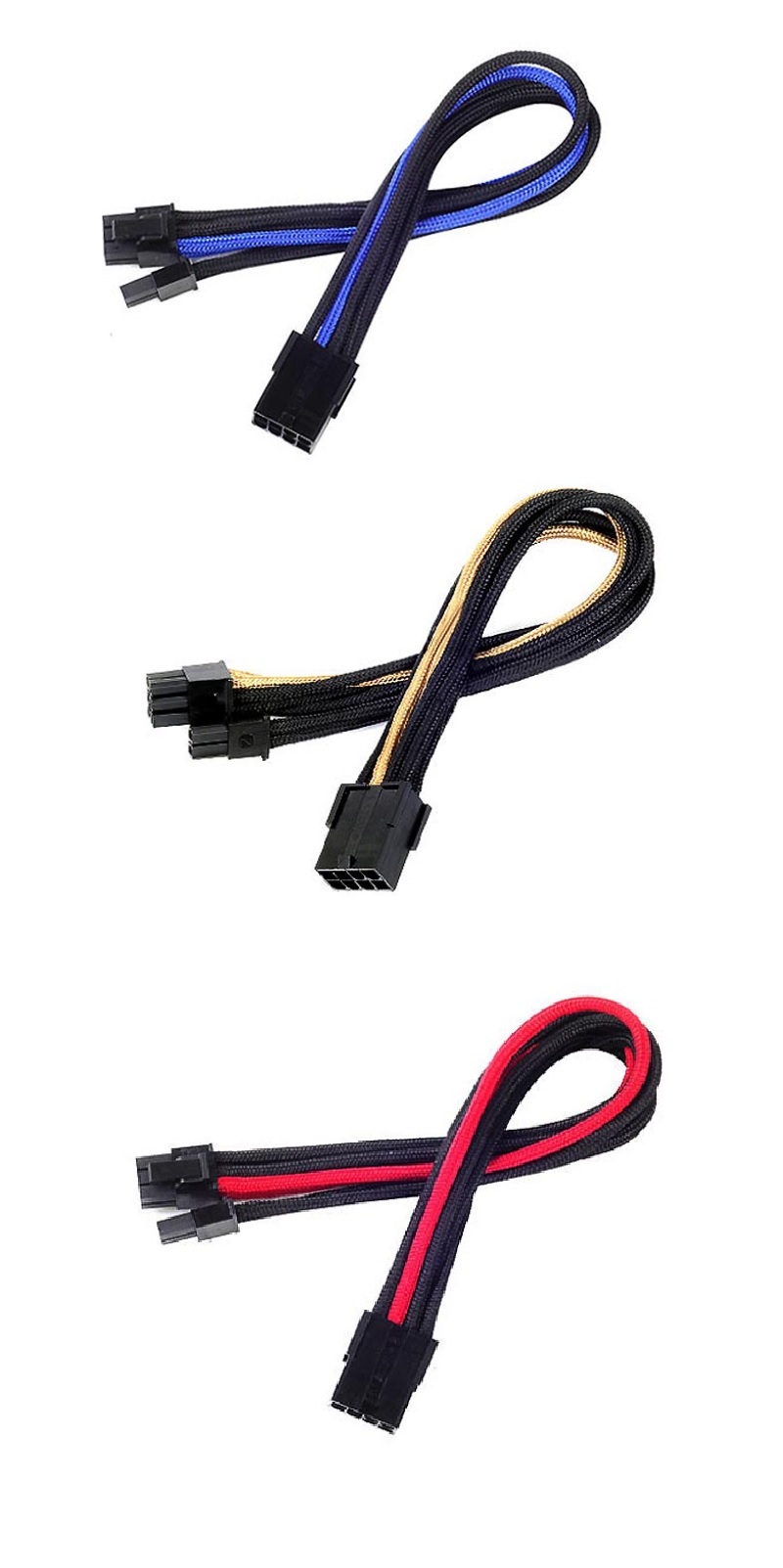 米特3C數位–SilverStone 銀欣 藍/PP07-PCIBA/黑金/PP07-PCIBG/黑紅/PP07-PCIBR 電供延長線