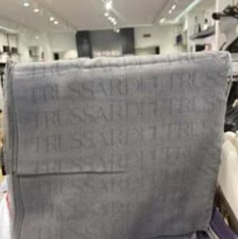 [S] TRUSSARDI 57Z00174 9Y099999 PASHMINI CO LOGO ALL OVER JACQUARD,WHITE/GREY, 8051932169893 [FINAL SALES] (STJ34)