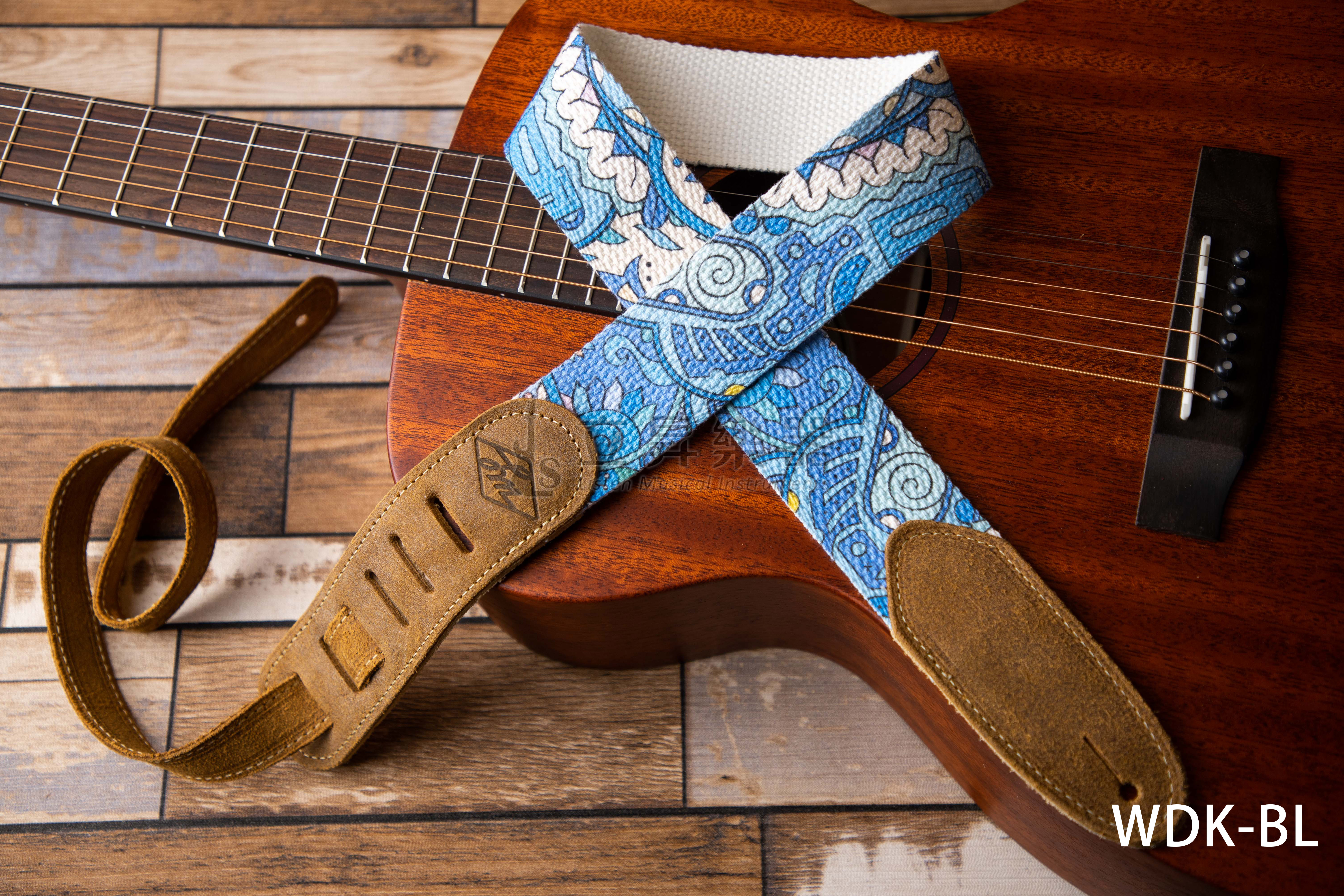 LM Products  Woodstock 系列 WDK-BL 彩繪圖騰背帶 吉他背帶 文青風 織麻背帶 美國製