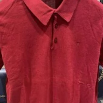 [S] TRUSSARDI SOLID COLOR COTTON PIQUE POLO SHIRT,RED, 52M00332-0F000477-R135 [FINAL SALE] (STJ36)