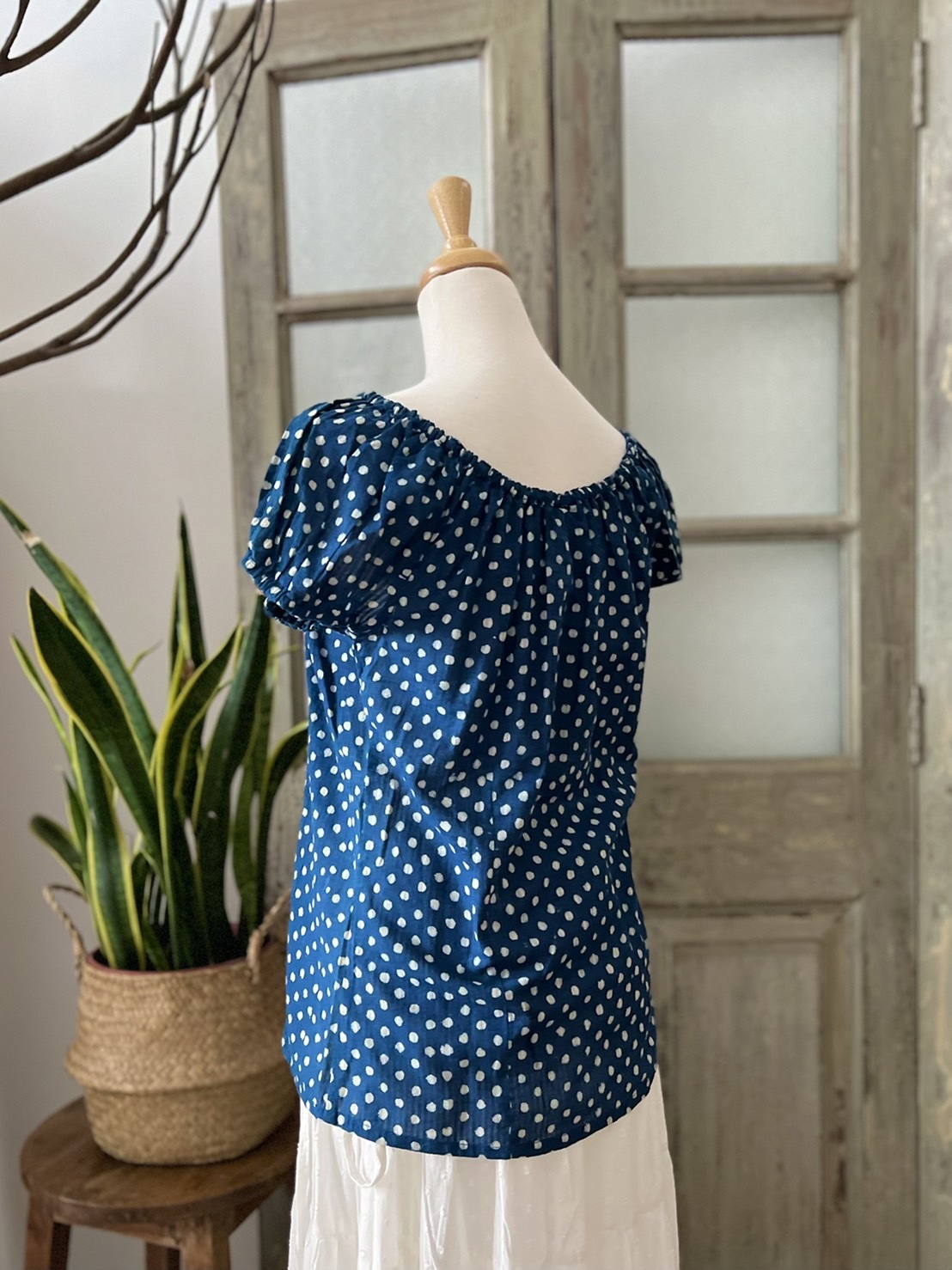 Indigo Dot 法式復古上衣