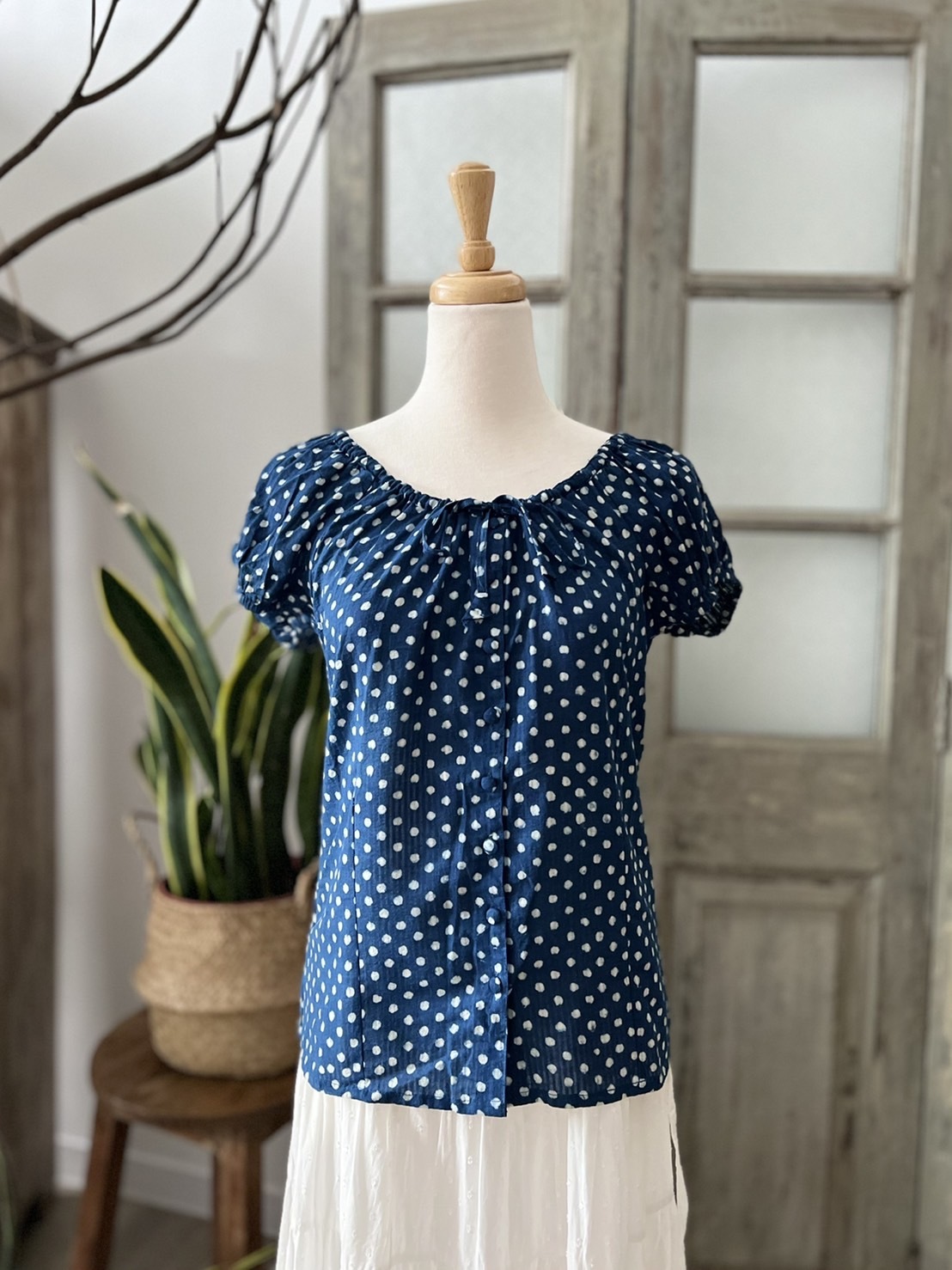 Indigo Dot 法式復古上衣