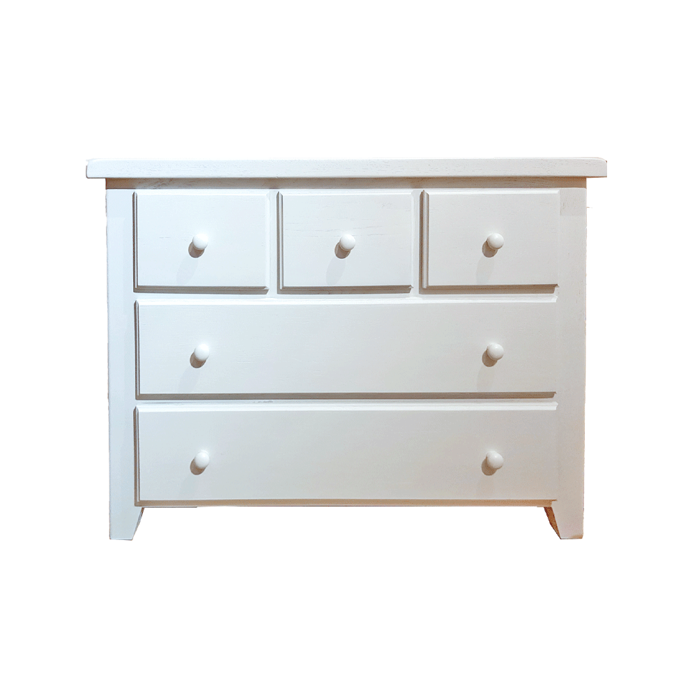 【OAK橡木】五斗矮櫃-白色