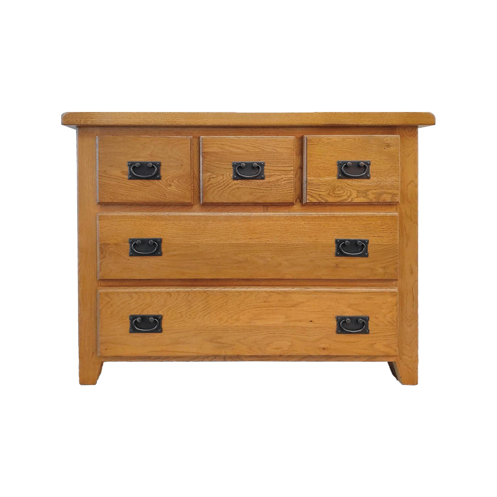 【OAK橡木】五斗矮櫃-咖啡色