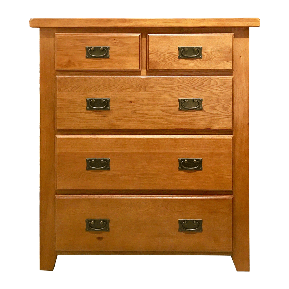 【OAK橡木】五斗高櫃-咖啡色