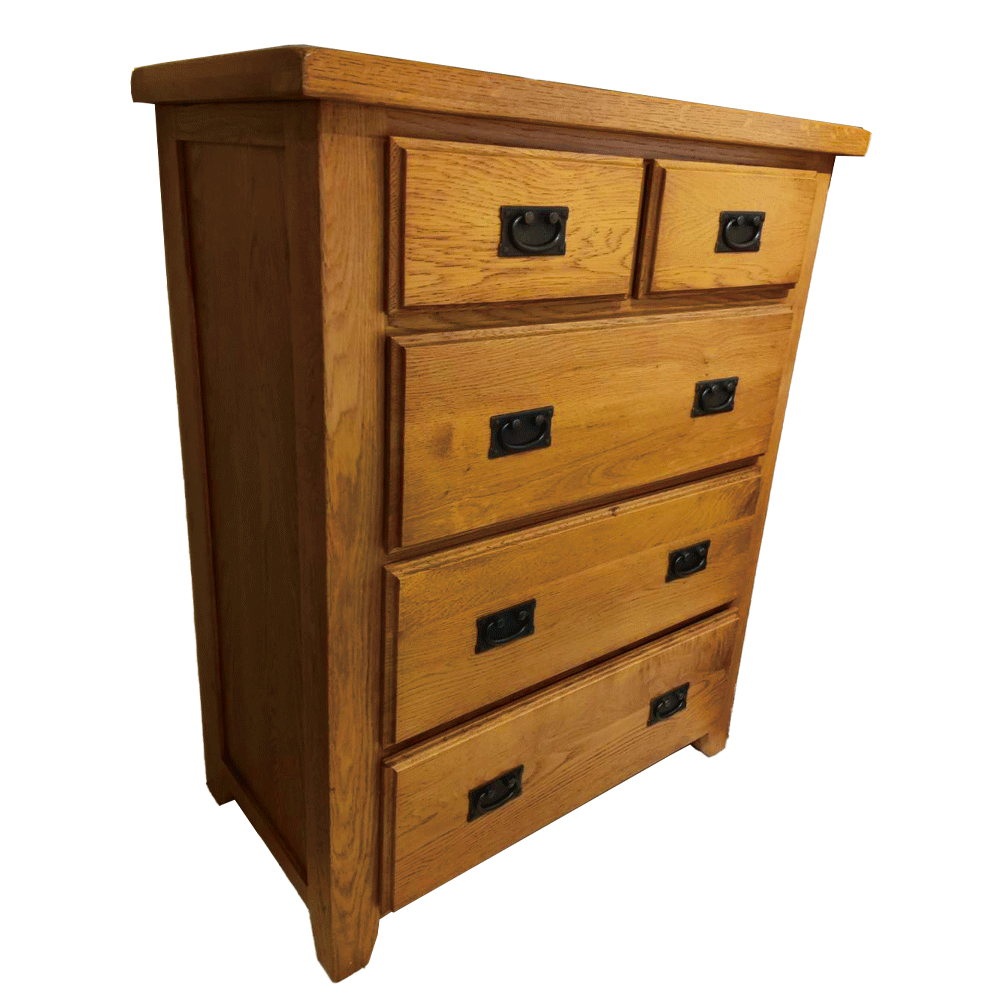 【OAK橡木】五斗高櫃-咖啡色