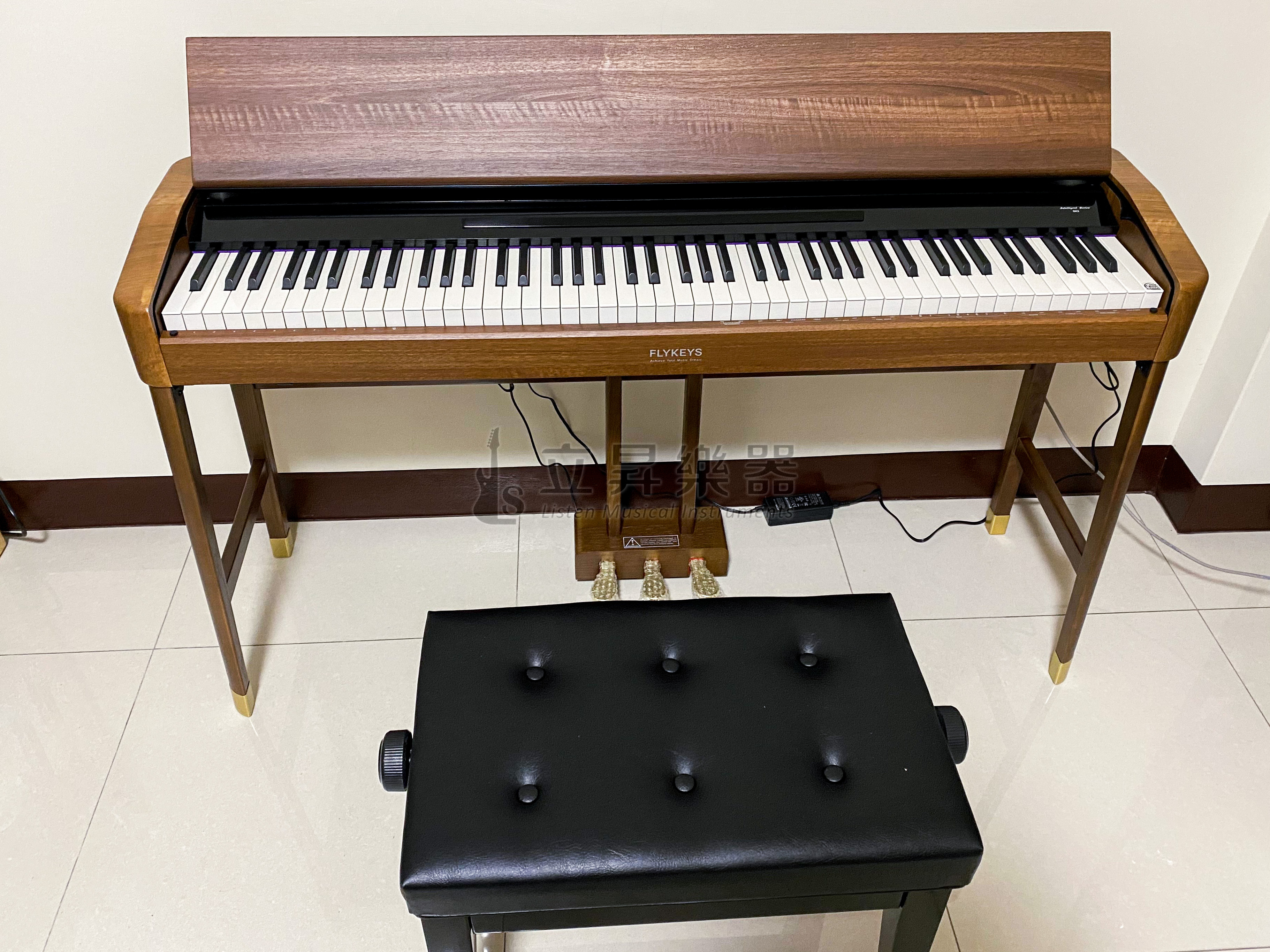 【現貨供應】FLYKEYS SK3 88鍵 電鋼琴 立式折蓋 原木色 北歐設計 德國舒密特鋼琴音色