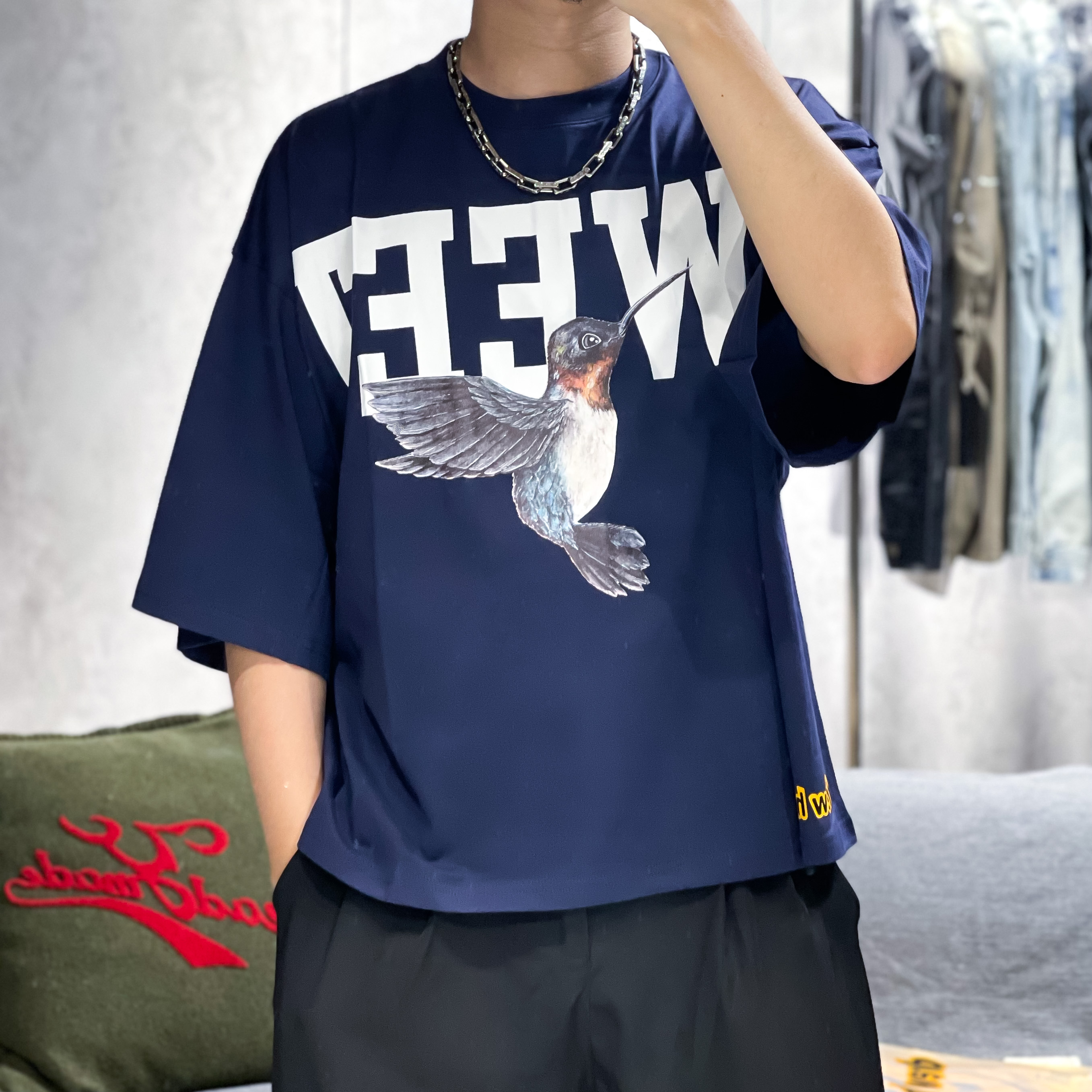 drew house sweet boxy ss tee navy - スケートボード