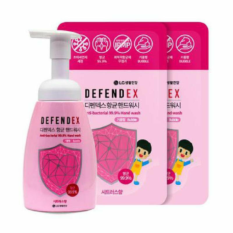 LG Defendex 抗菌柑橘味洗手液套裝(250ML+200x2補充裝)