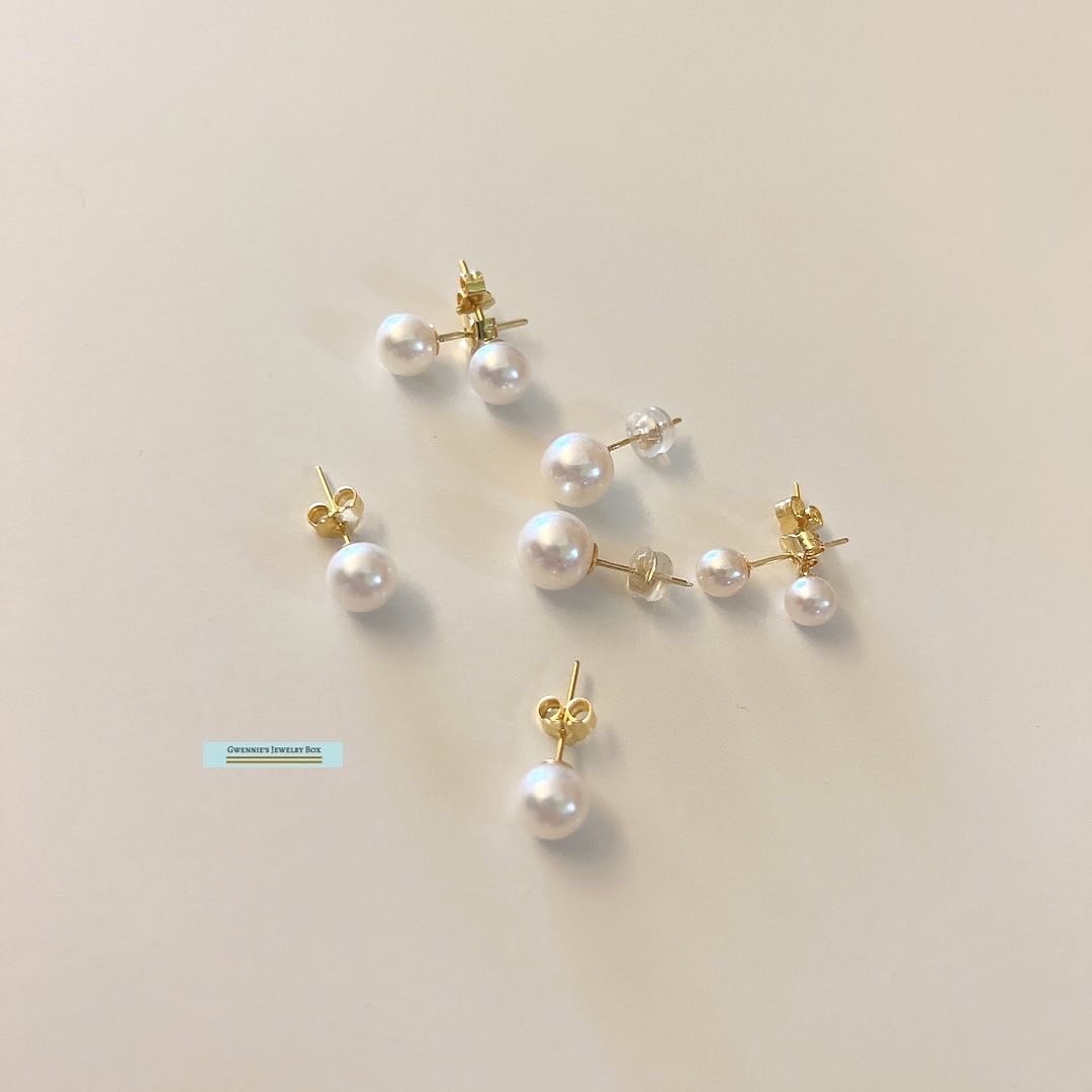 經典正圓珍珠耳環