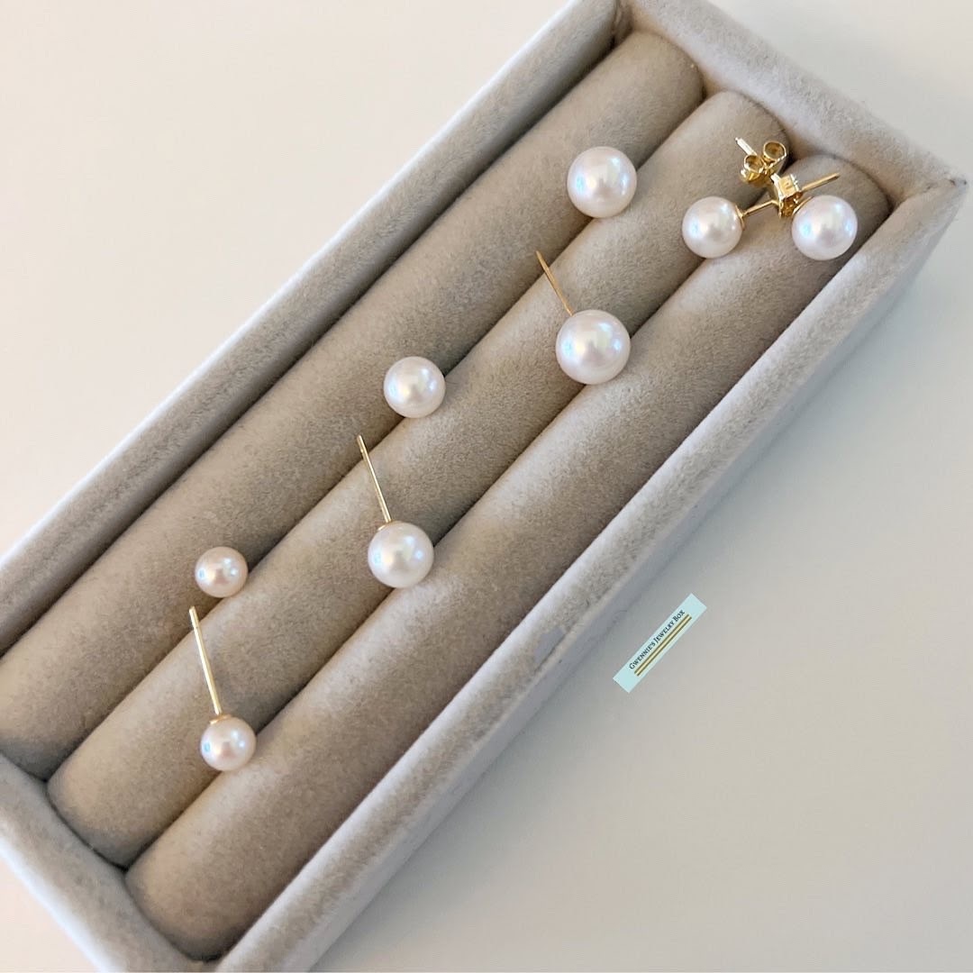 經典正圓珍珠耳環