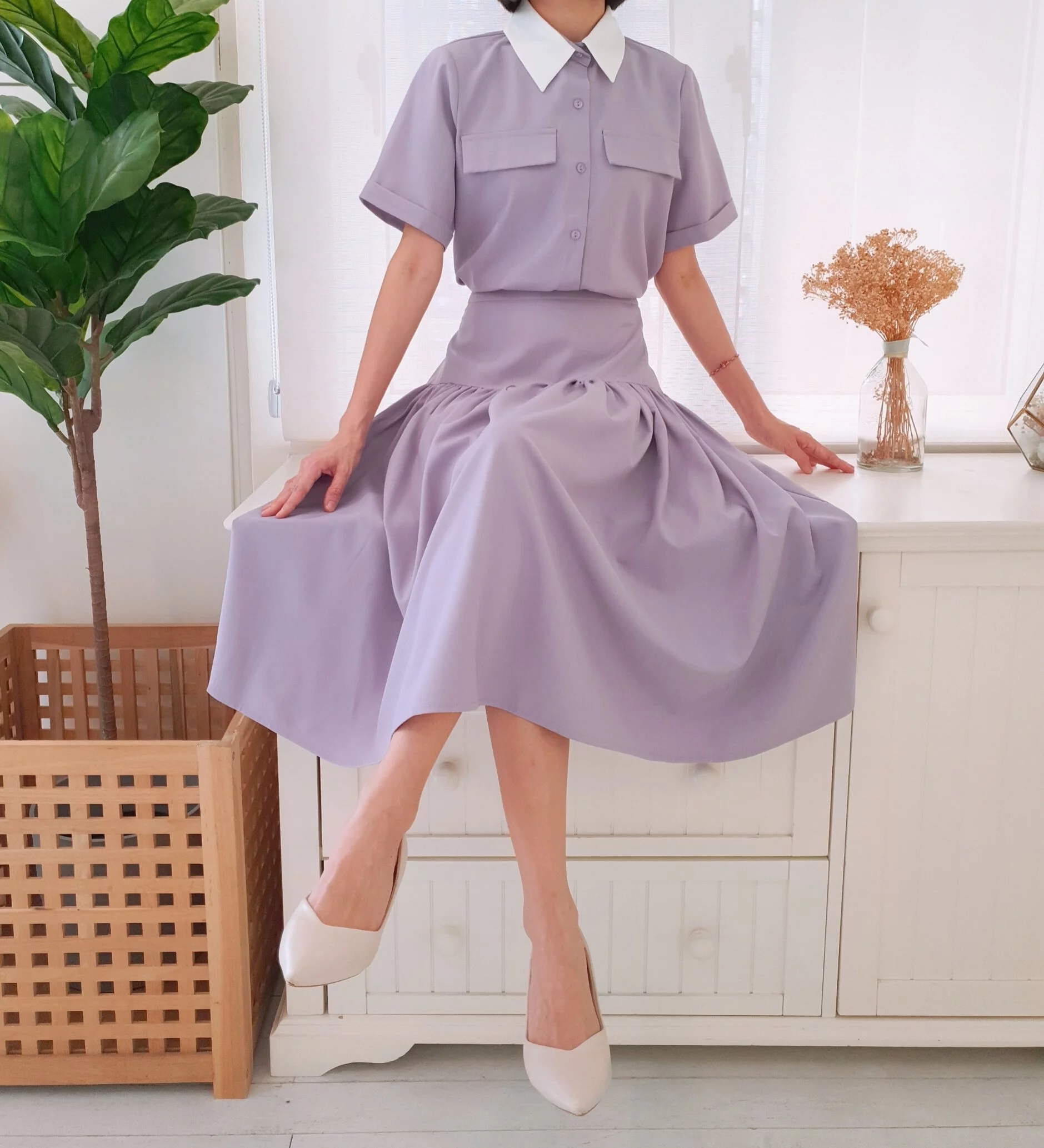 HIGH WAISTED ALINE MIDI SKIRT