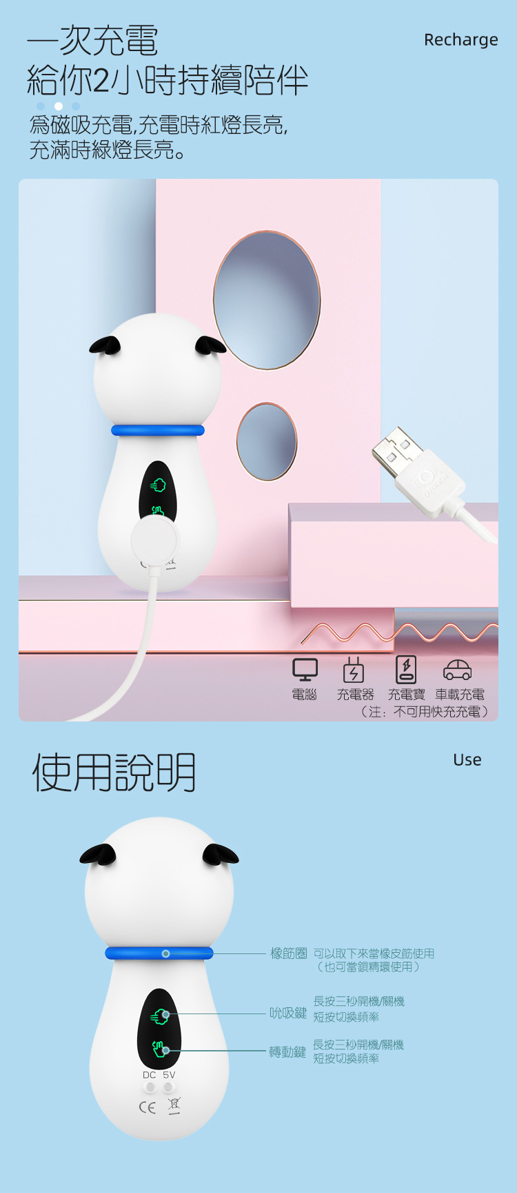 YY Horse 歪歪馬 小奶牛 吸啜旋轉按摩器