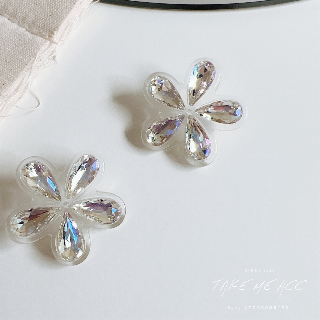 冰滴大花花｜純銀針耳環