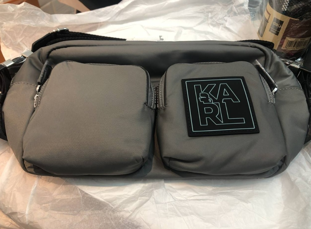 [S] KARL LAGERFELD 22UM3003 K/NYLON CROSSBODY,GREY,FINAL SALE 8720092801508 (SKL242)