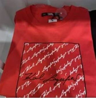 [S] KARL LAGERFELD SIGNATURE T-SHIRT,TANGERINE, 22UM1705-537 (SKL243)