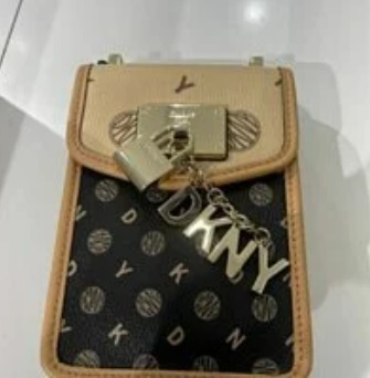 [S] DKNY ELISSA MIXED LOGO NS PHONE CROSSBODY,MOCHA/VAXETTA, R21E5442-UW7 (SD145)