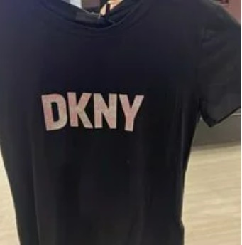 [S] DKNY GLITTER LOGO TEE,BLACK, P9BH9AHQ-BLK (SD147)