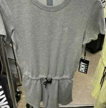 [S] DKNY CREW NECK ROMPER,PERL GREY HEATHER, DP2D4668-PLG (SD148)