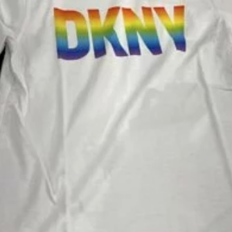 [S] DKNY RAINBOW LOGO SHORT SLEEVE T-SHIRT,WHITE, M2210129-WHT (SD149)