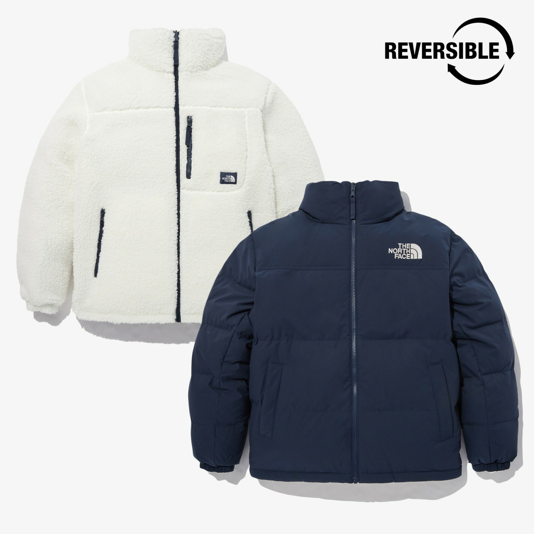 THE NORTH FACE BE BETTER DOWN 雙面穿 絨毛 外套 白藍 NJ1DN77B