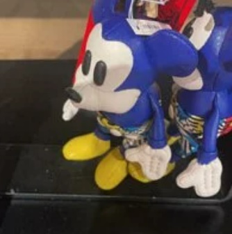 [S] COACH MICKEY MOUSE X KEITH HARING BAG CHARM,GOLD BLUE, 195031375965 (SCO65)