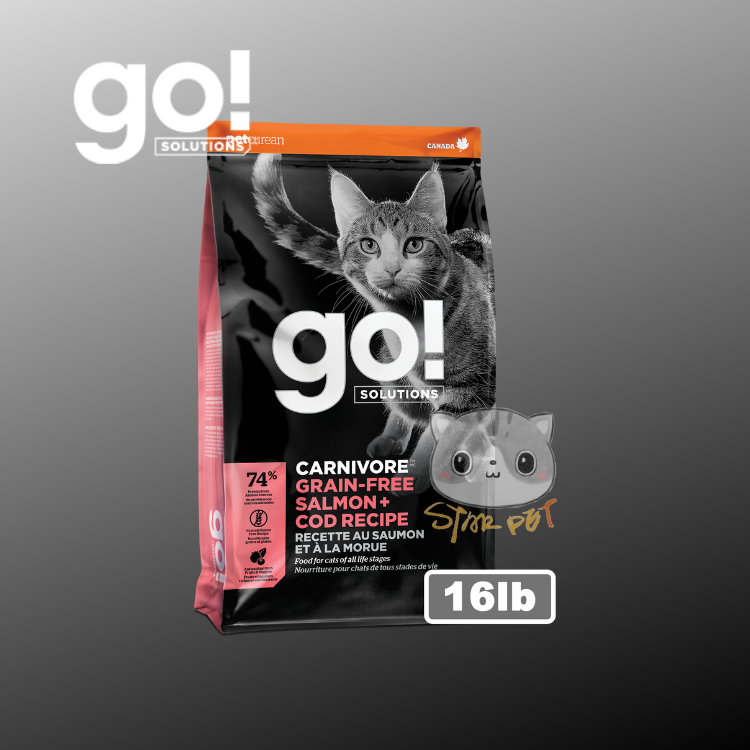 GO! SOLUTIONS™活力營養系列 無榖物三文魚+鱈魚貓糧配方 16lb
