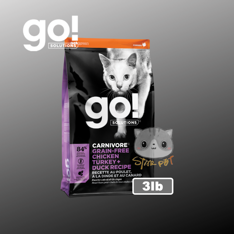 GO! SOLUTIONS™活力營養系列 無榖物雞肉+火雞+鴨肉貓糧配方 3lb