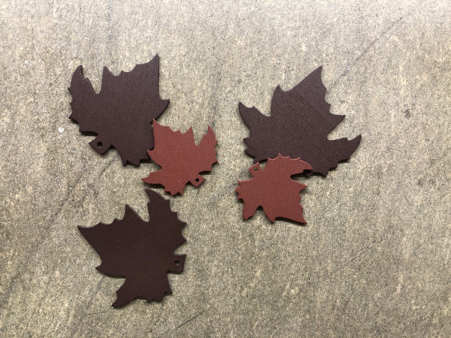 秋褐楓葉木片/1入