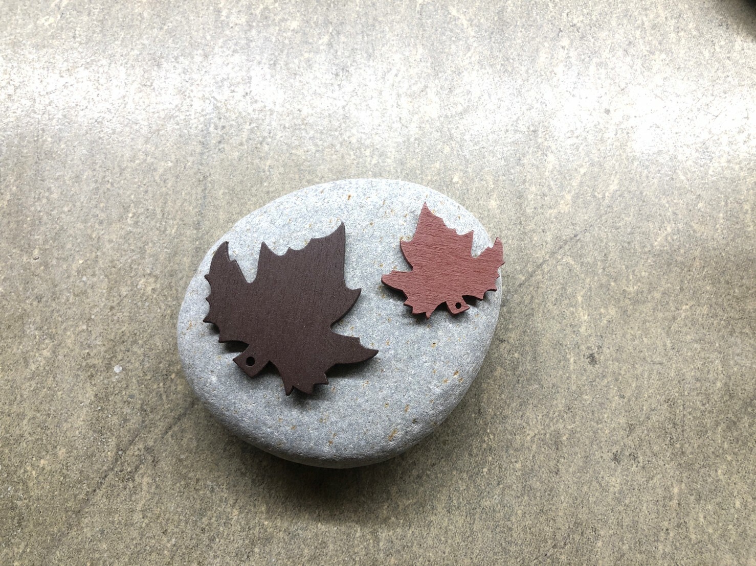 秋褐楓葉木片/1入