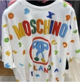 [S] MOSCHINO COLOR LETTERS PRINTED SHORT SLEEVE T-SHIRT,WHITE, EA0702-0540-1001 (SM216)
