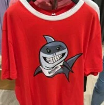 [S] MOSCHINO SWIM SHARK SHORT SLEEVE T-SHIRT,RED, 5A1908-3814-0113 (SM223)
