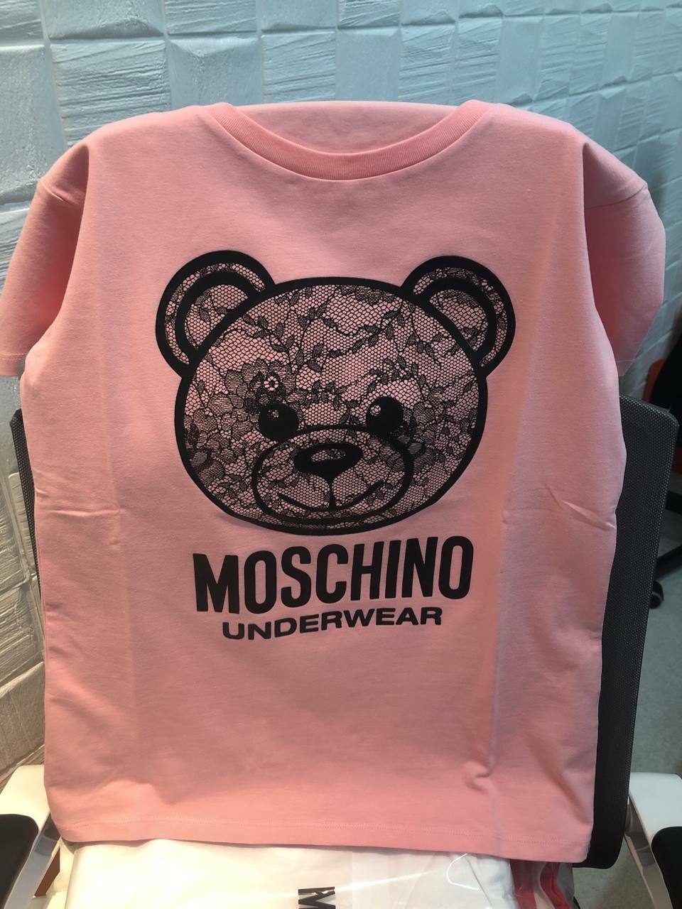[S] MOSCHINO UNDERWEAR HEAD BEAR BIG LOGO T-SHIRTPINK, ZT1913-9019-0133 (SM225)