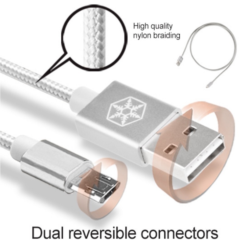 米特3C–銀欣 CPU01C 金色 USB Type-A轉Micro-B 0.5m/1m/1.8m 傳輸線