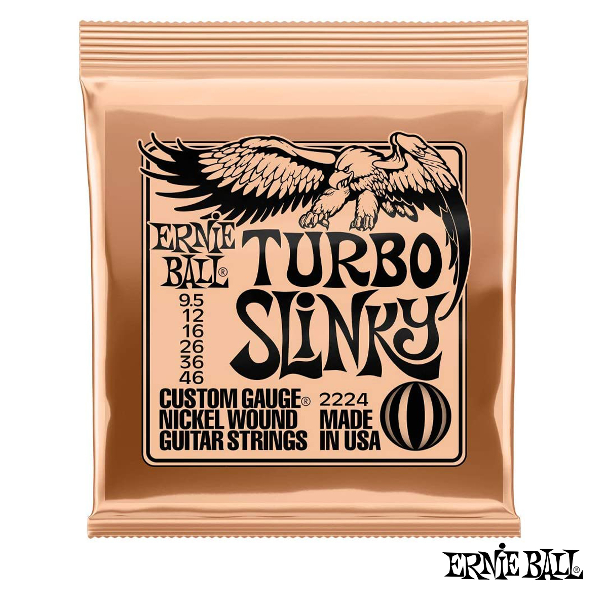 超值 Ernie Ball 2224 Turbo Slinky 三包優惠 9.5/46 鎳纏繞 電吉他弦